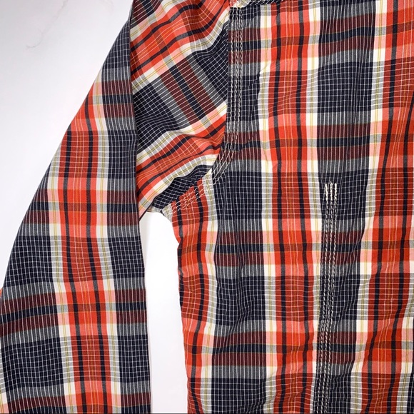 TRUE RELIGION Plaid Pearl Snap Medium Red Blue - Picture 7 of 7